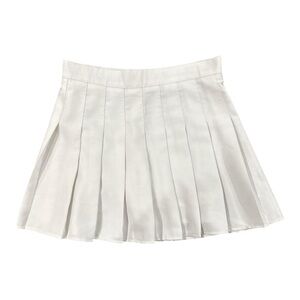 XMM Women's White Pleated Mini Skirt Skorts 15" Length Size Large